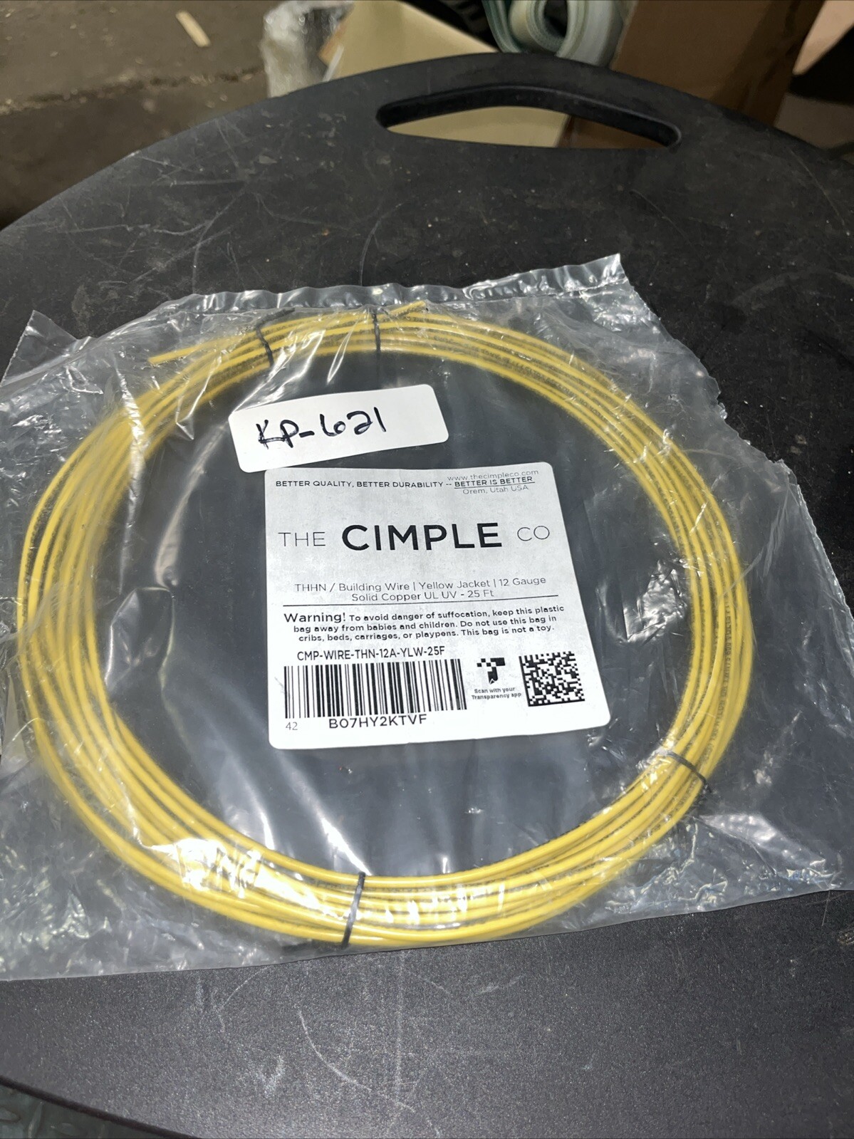 CIMPLE Cable #CMP-Wire-THN-12A-YLW-25F, KP-621