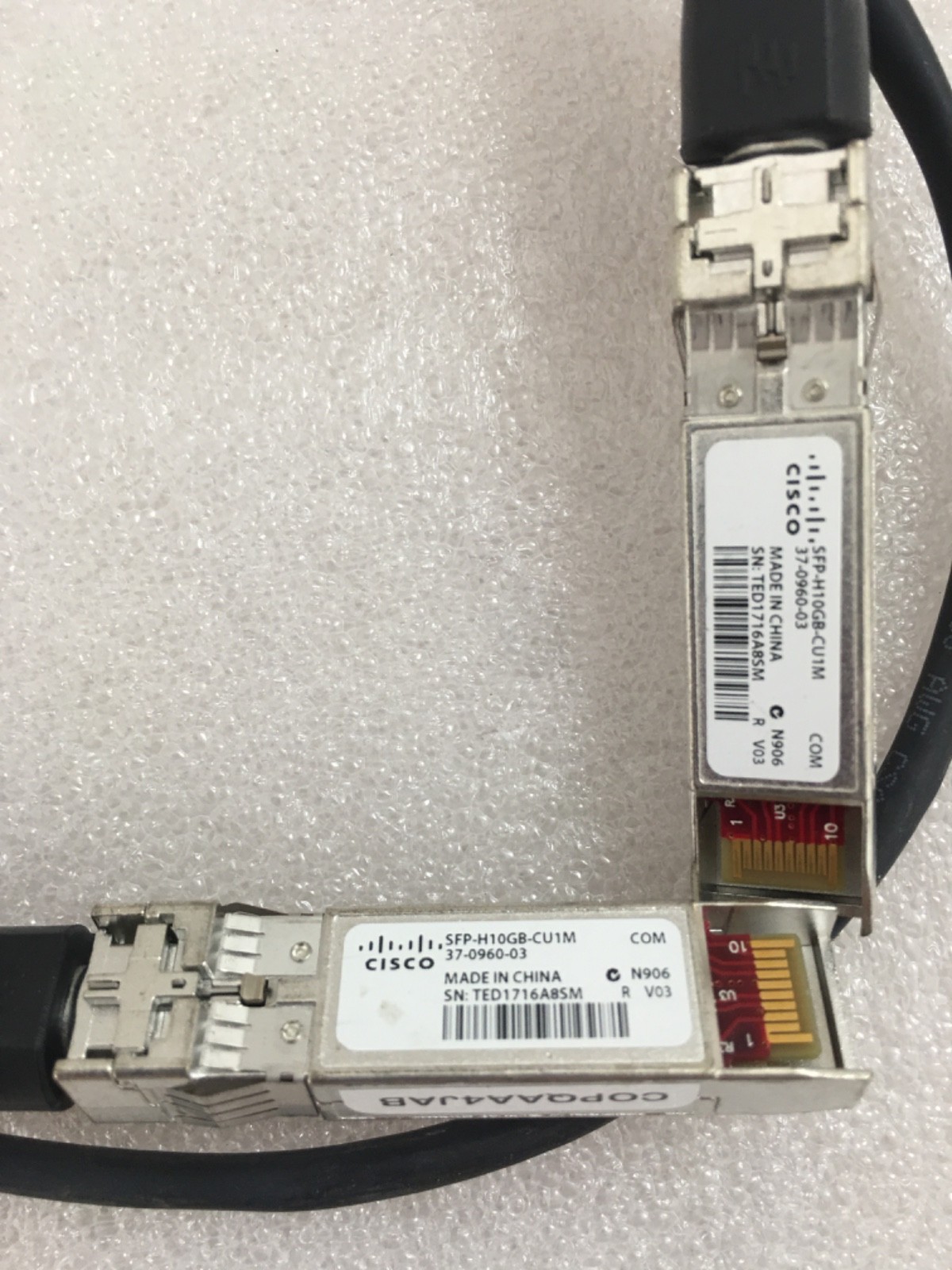 LOT 10 ORIGINAL CISCO SFP-H10GB-CU1M SFP+ Cable 37-0960-03 MNPA19-XTR clean