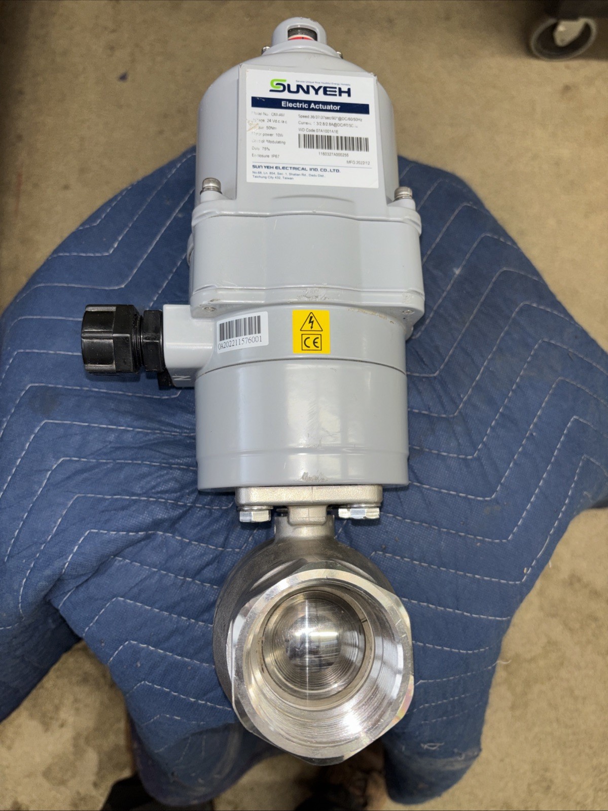 Sunyeh OM-AM Electric Actuator,50Nm, 10W 24VDC/AC Quarter-Turn IP67Modulating 2″