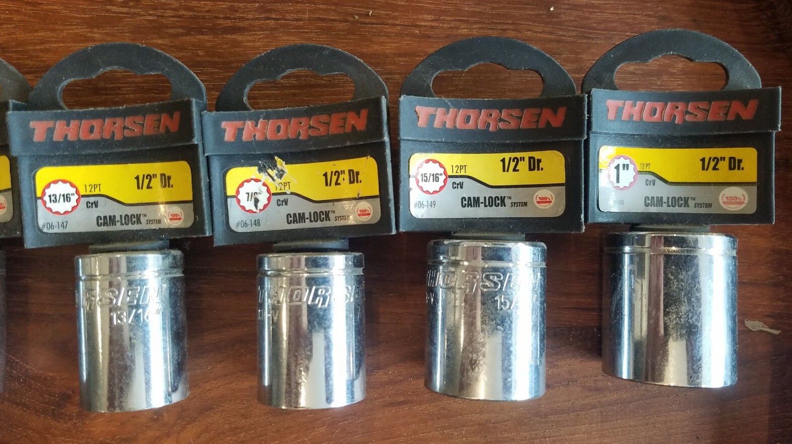 BRAND NEW! Set of 7 THORSEN Sockets SAE 1/2″ Drive, 5/8″-1″, 12-pt Cr Vanadium