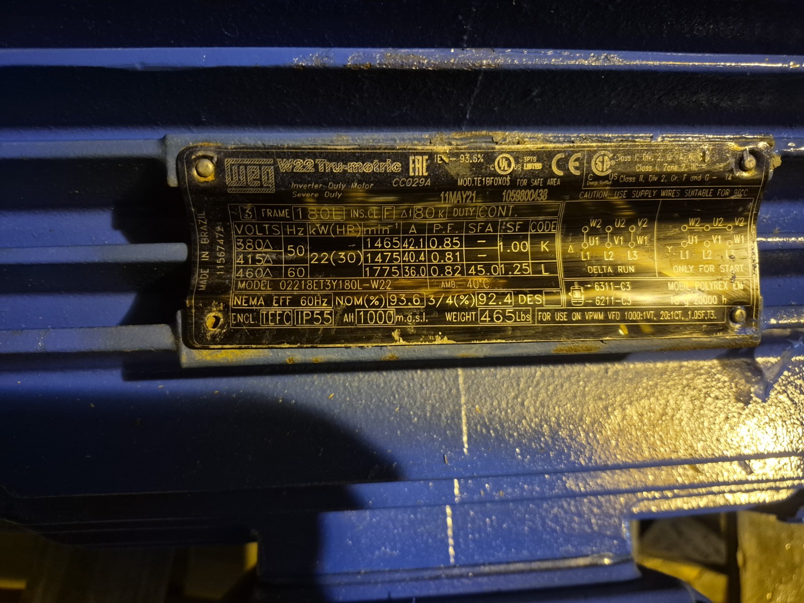 Weg W22 Tru-metric 380-415a Model 02218et3y180l