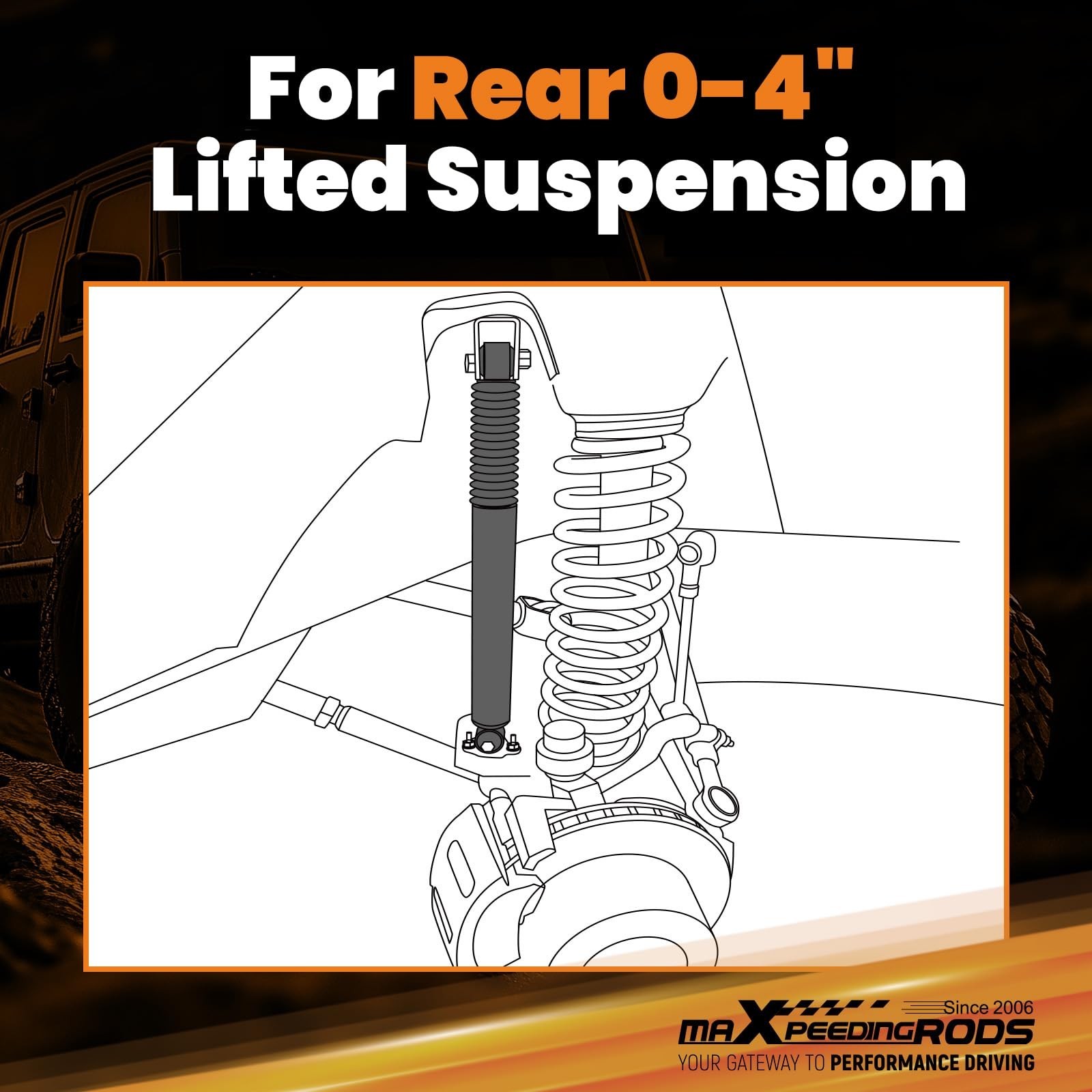 maXpeedingrods 0-4″ Rear Shock Absorbers for Ram 2500 2014-2023 2WD 4WD, G1 V…