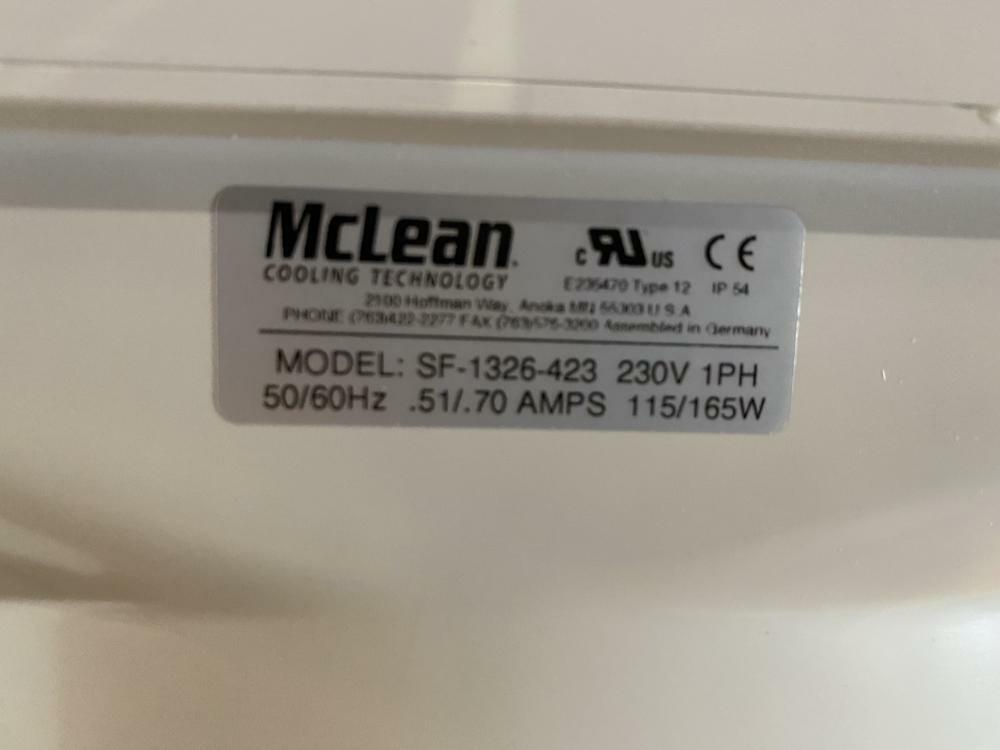 MCLEAN / HOFFMAN COOLING FAN # ST-1326423 230VAC 1PH. 165WATTS IP54 NEW!
