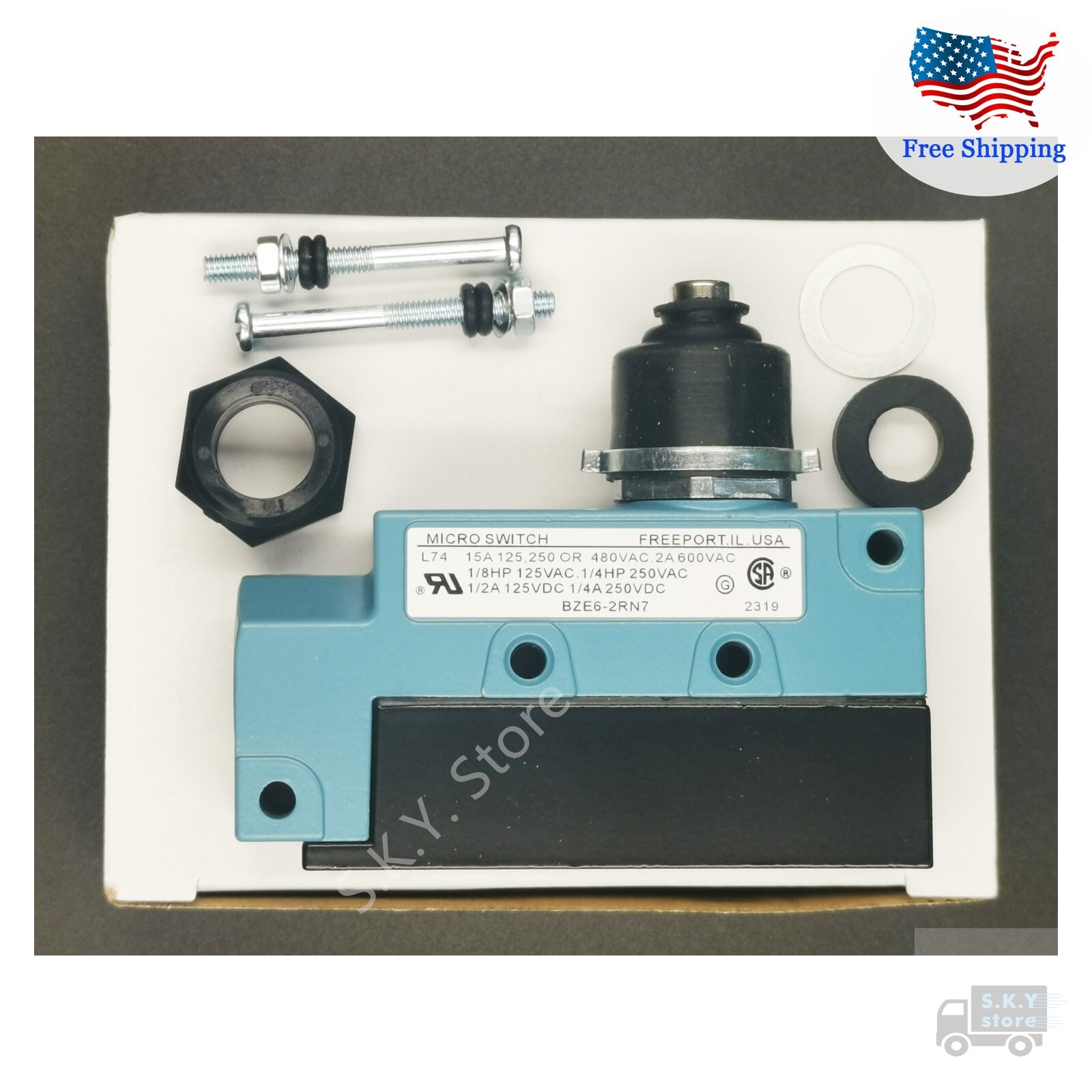 1 x NEW MICROSWITCH BZE6-2RN7 LIMIT SWITCH, for HONEYWELL BZE6 Series Switch