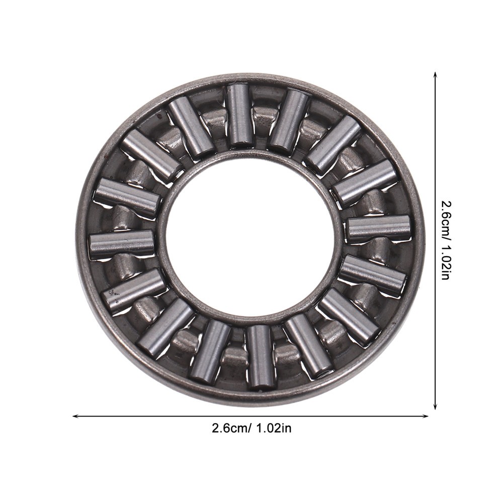 2Pcs Flat Axial Needle Roller Bearings Steel High Load Thrust Bearing Set Silver