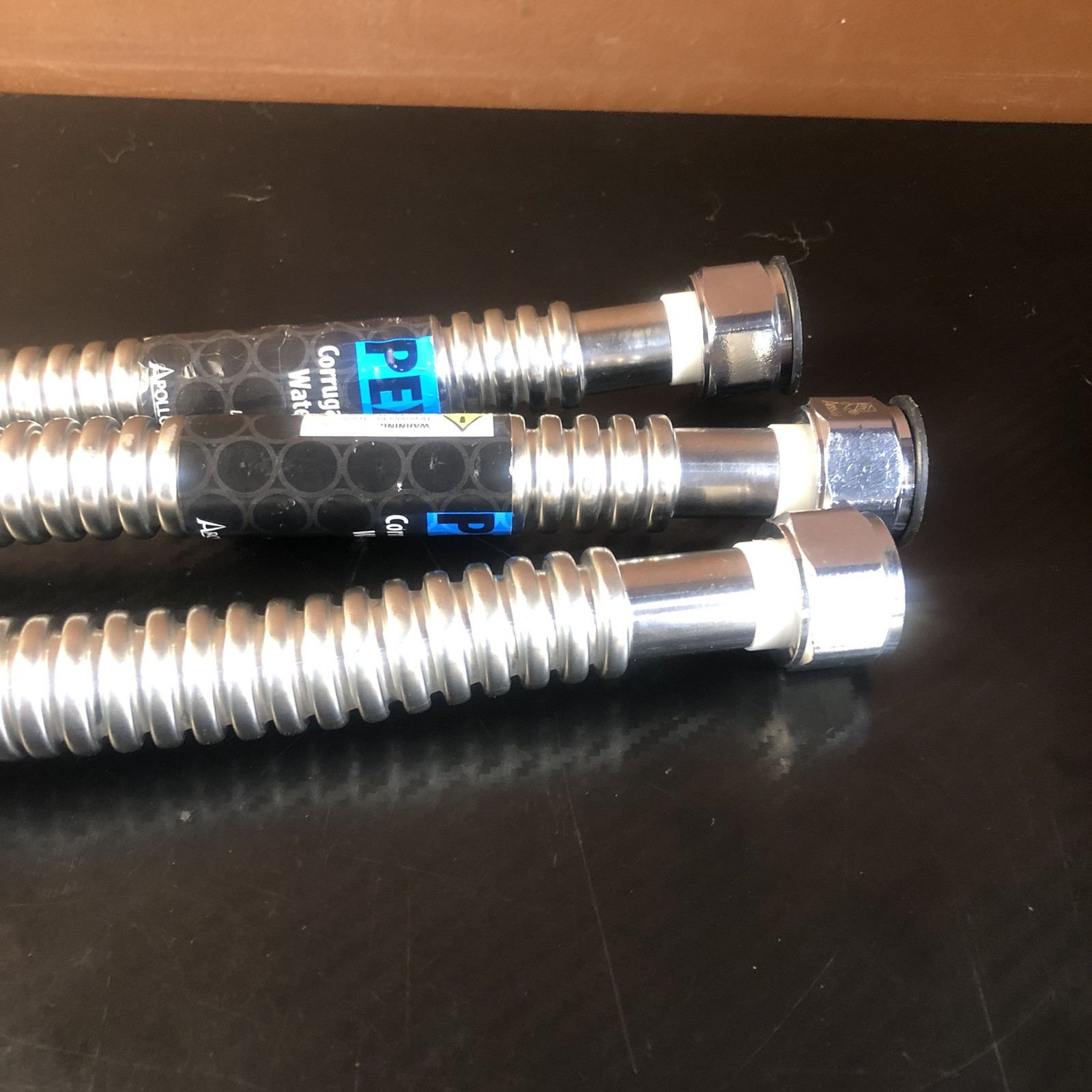 (3) Apollo PEX-A 3/4″ x 18″ Corrugated SS Water Heater Connector w/ Ball Valve