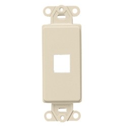 Leviton 41641-I 1 Port Flush Mount Ivory QuickPort Decora Insert