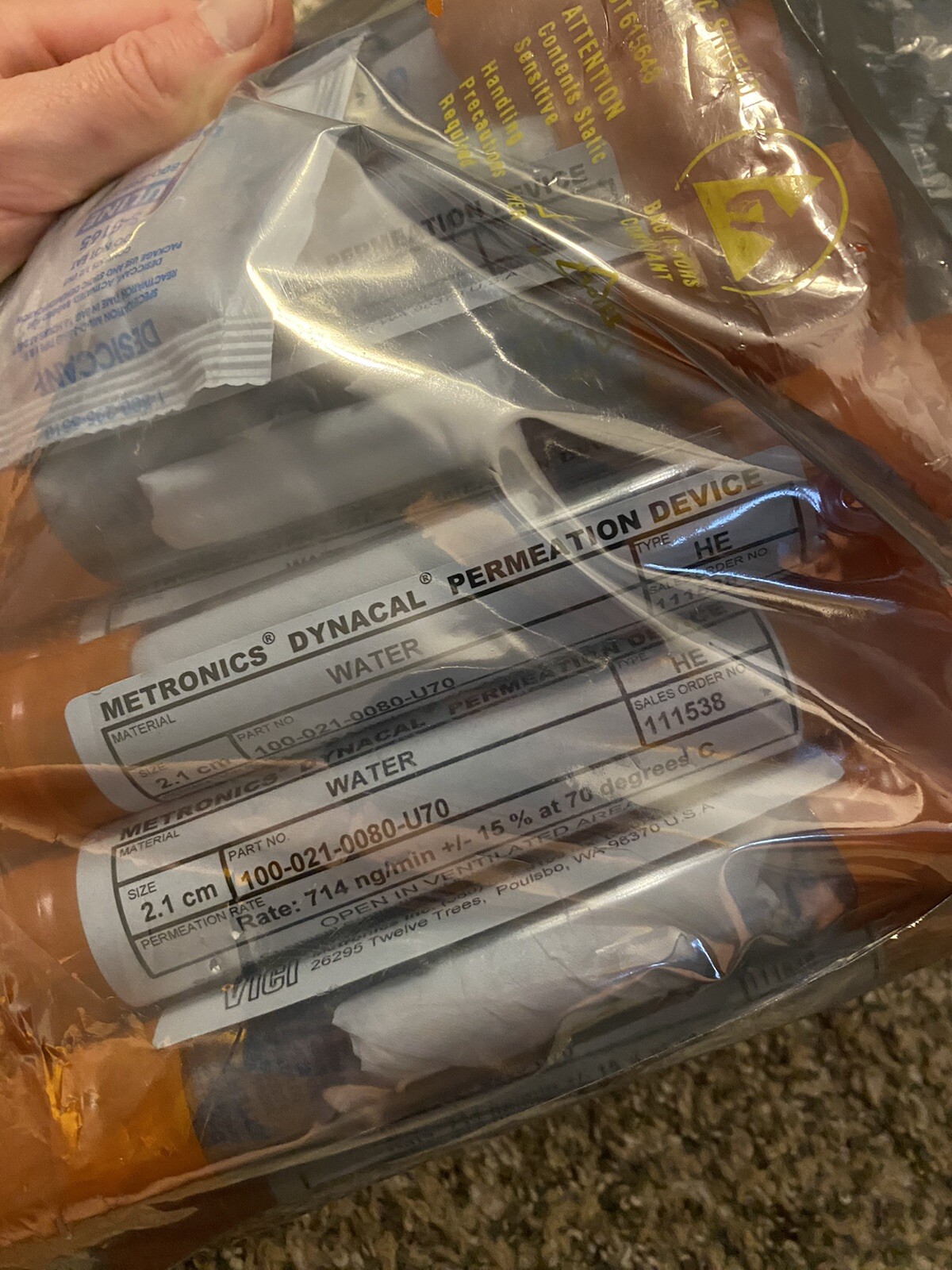 Metronics Dynacal Permeation Device Part No. 100-021-0080-U70 – New lot of 20