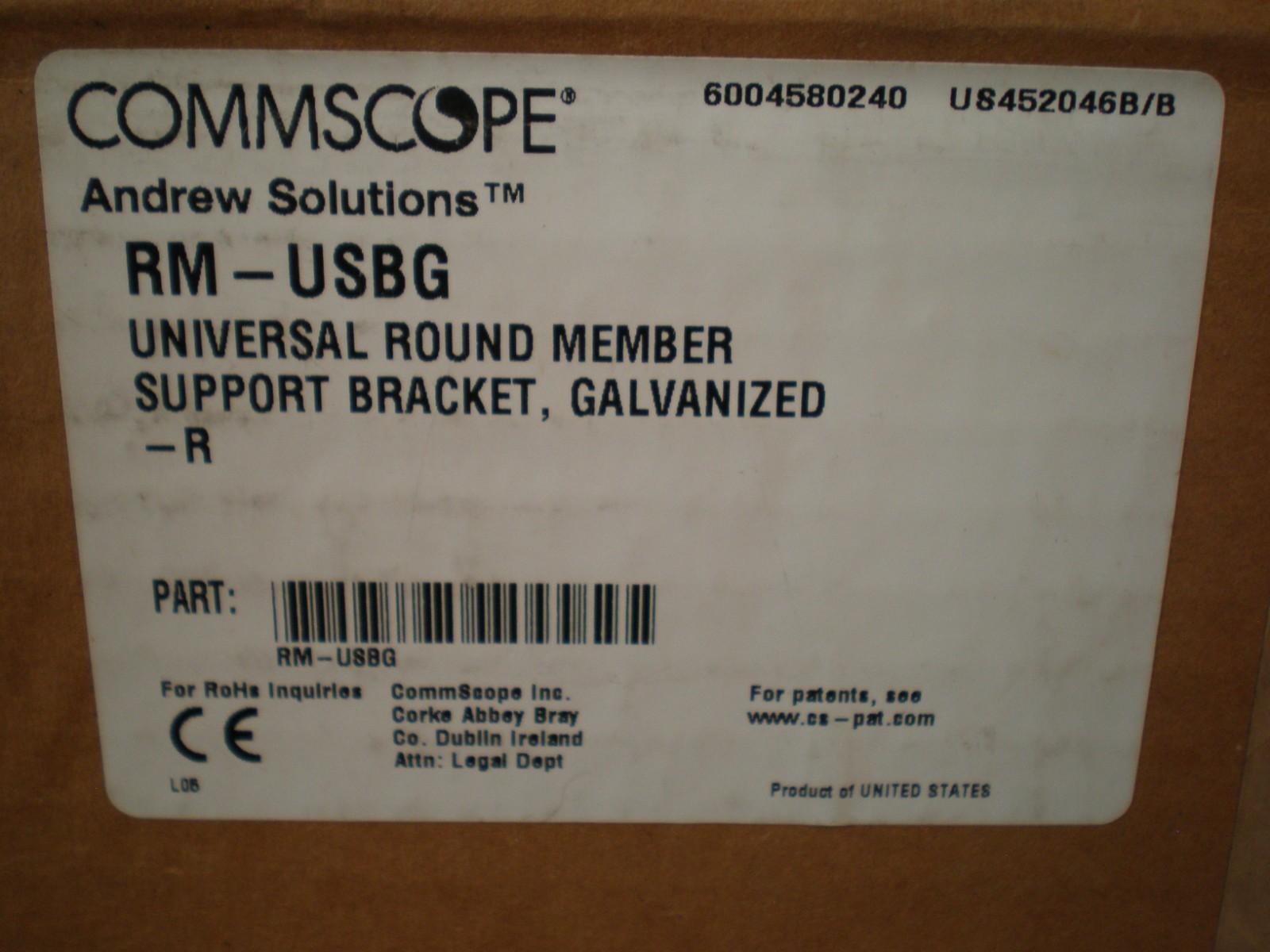 Commscope RM-USBG Universal Round Member Support Bracket for six coaxial cables