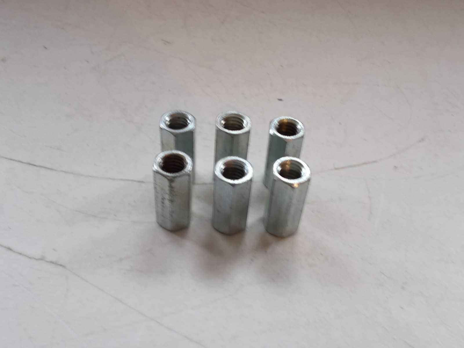 Lot of 6 Hexagon Fully Threaded Nuts 1/2″ x 5/16″ *FREE SHIPPING*