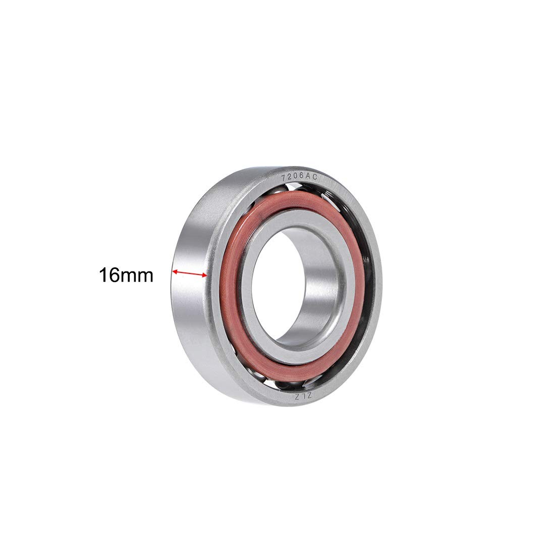 uxcell 7206AC Angular Contact Ball Bearing 30x62x16mm, Single Row, Open, 25° Con