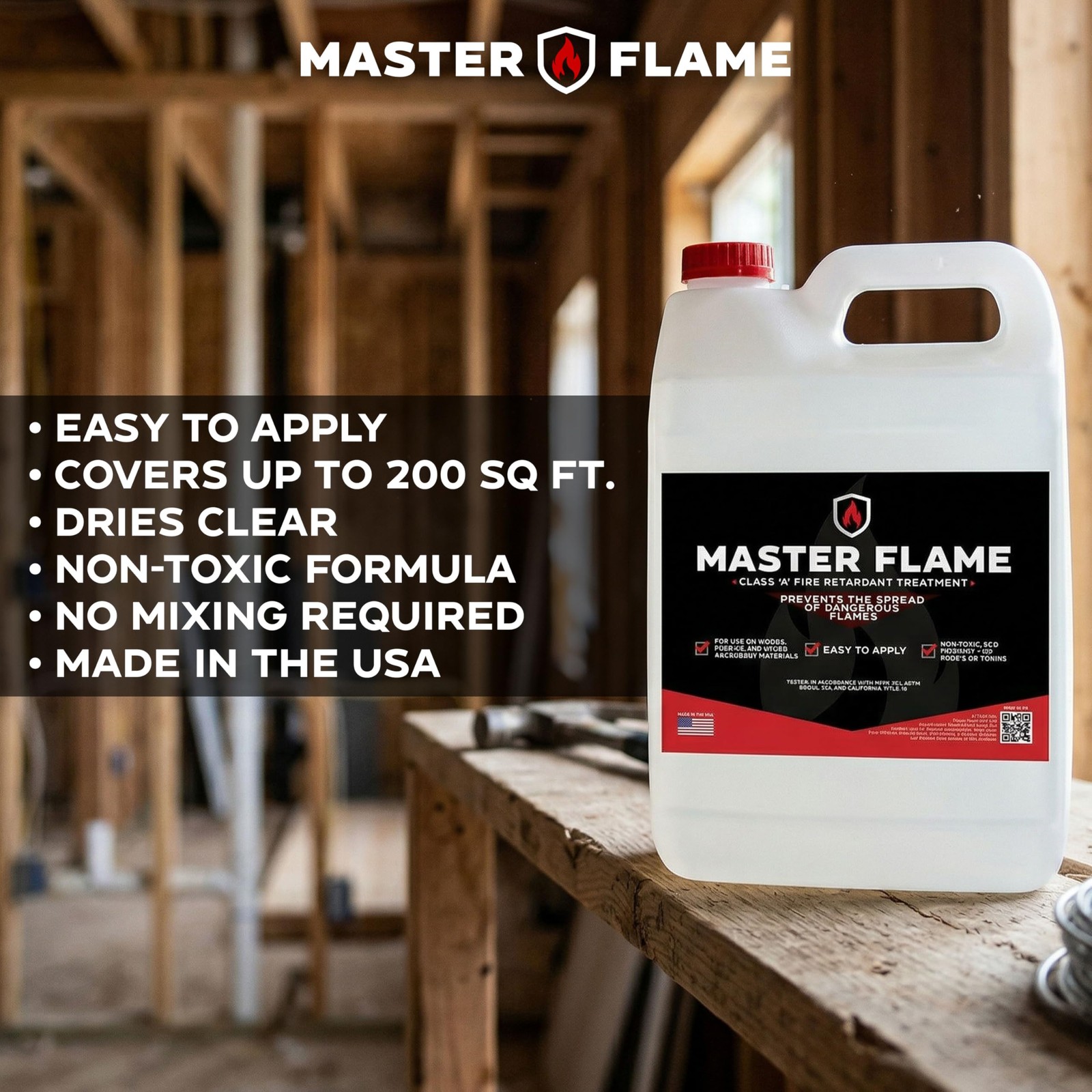 Master Flame – Class A Fire Retardant – 1 Gallon