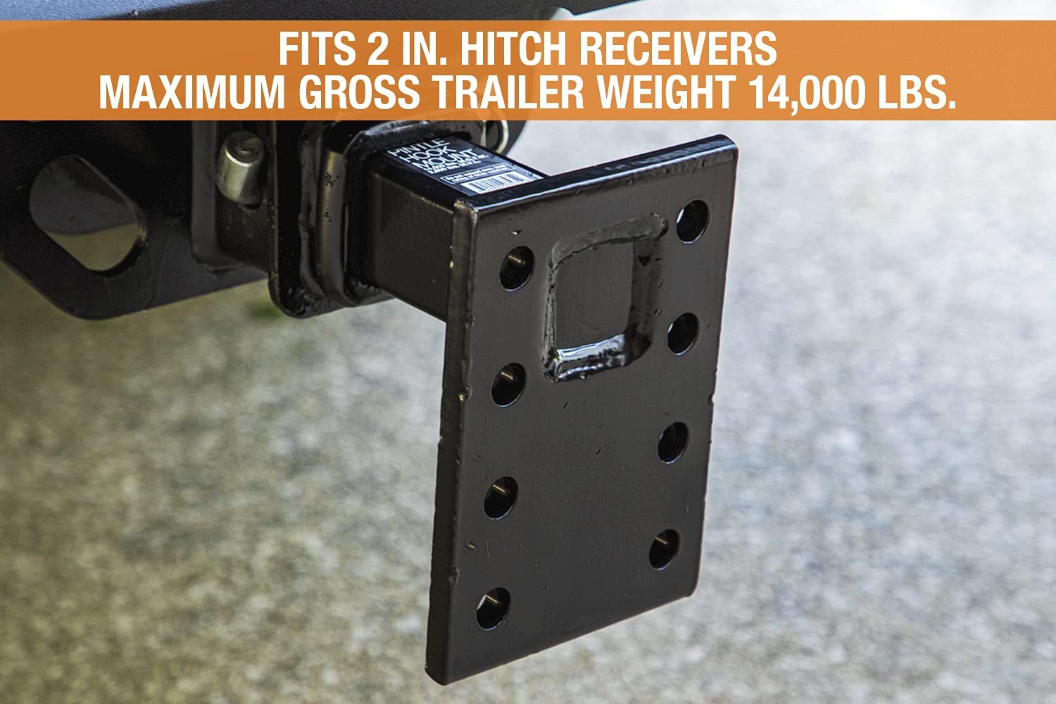 Buyers Products PM87 3 Position Pintle Hook Mount, 2″ Receiver, 9″ Shank, MGTW