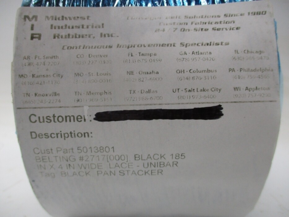 MIDWEST INDUSTRIAL RUBBER 5013801 NSNP