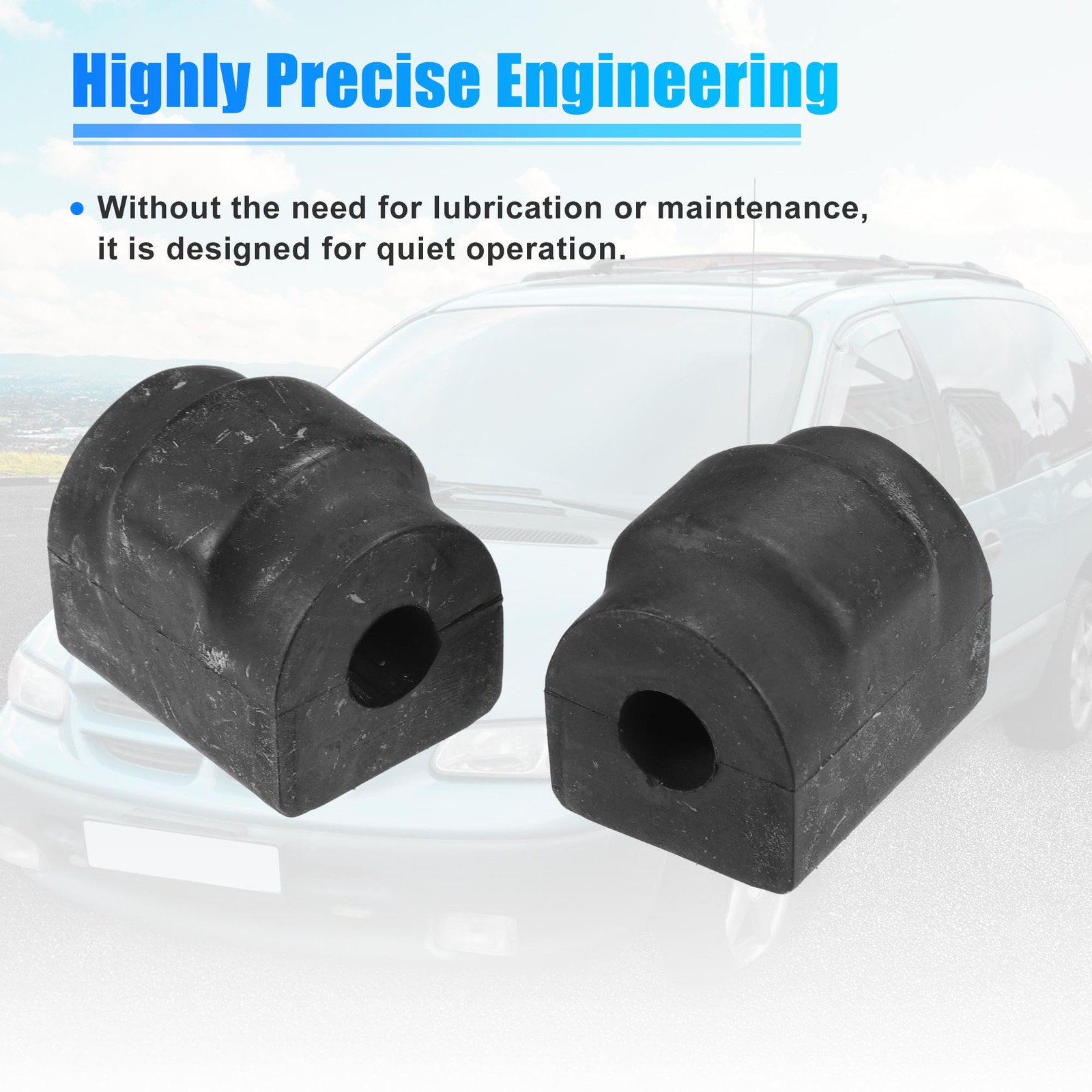 uxcell 2pcs Car Suspension Stabilizer Bar Bushings 1.37″x1.22″x1.57″, Black