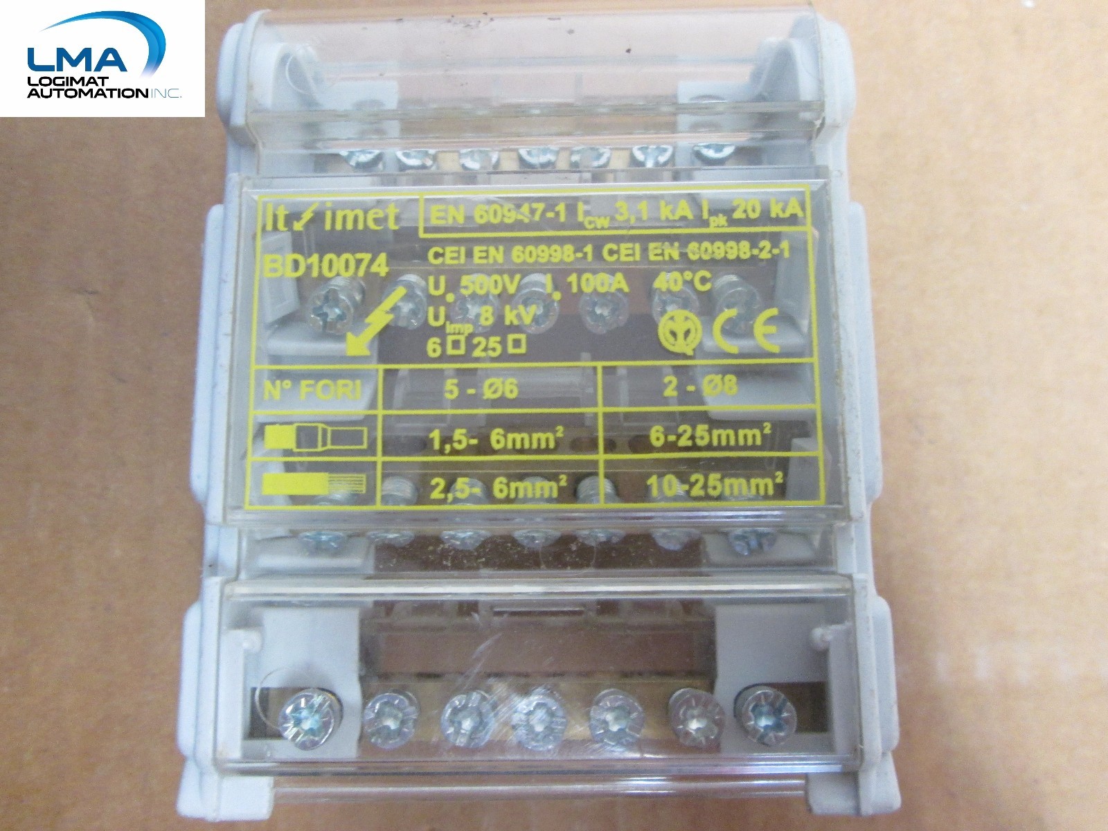 LT IMET BD10074 DISTRIBUTION TERMINAL BLOCK 500V 100A EN60947-1 ***NEW