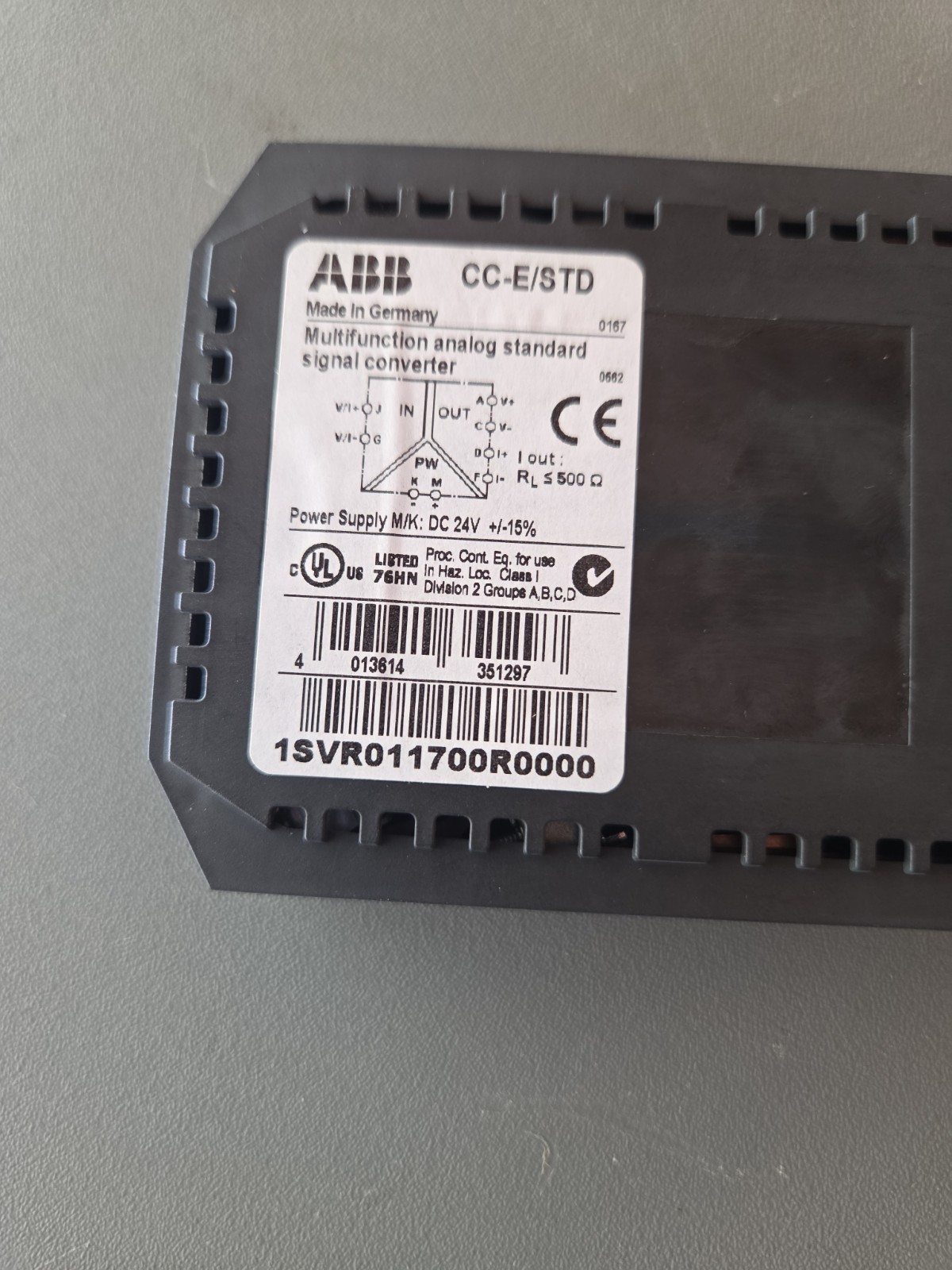 ABB CC-E/STD Signal Converter CCESTD 1SVR011700R0000 24V Power Supply