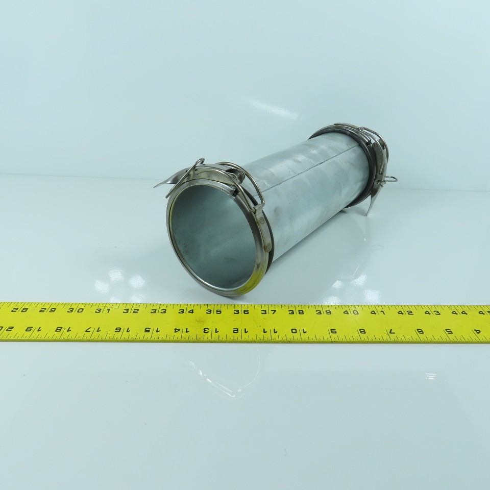 4″ Quick Clamp Rolled Edge Galvanized Steel Duct Pipe Coupling 11-1/2″ OAL