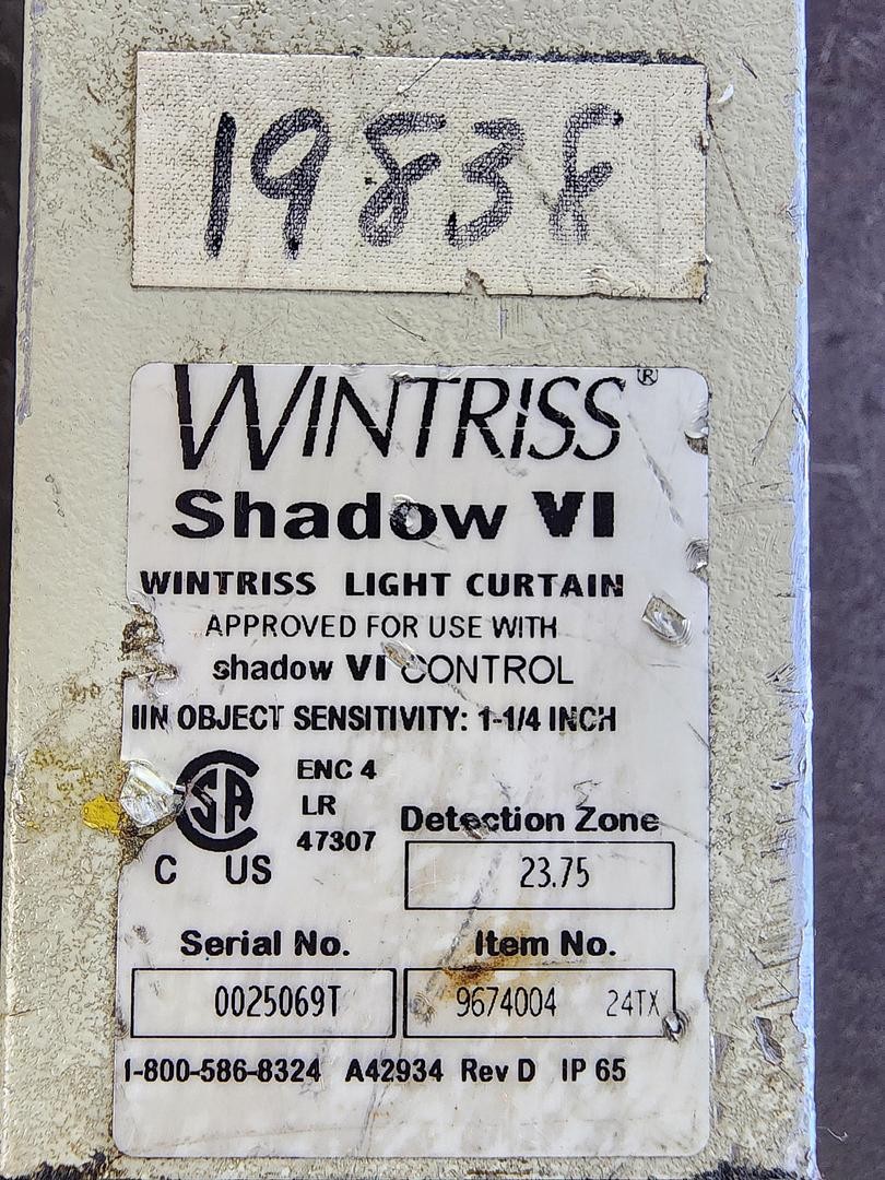 Wintriss Shadow VI 9674004 23.75″ Rx and Tx Light Curtain Set