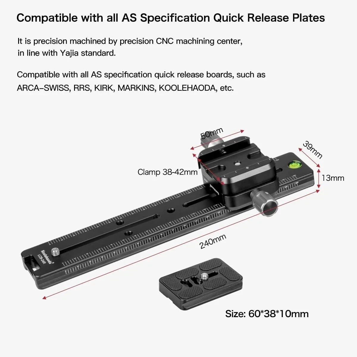 240mm Professional Rail Nodal Slide Metal Quick Release Clamp,Dual Dovetail C…