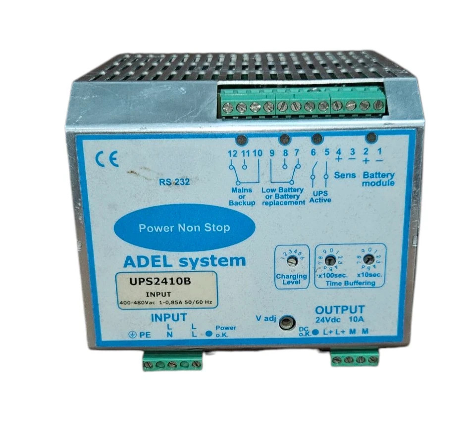 ADEL SYSTEM UPS2410B POWER NON STOP INPUT: 400 VAC 1.2A OUTPUT: 24VDC 10A
