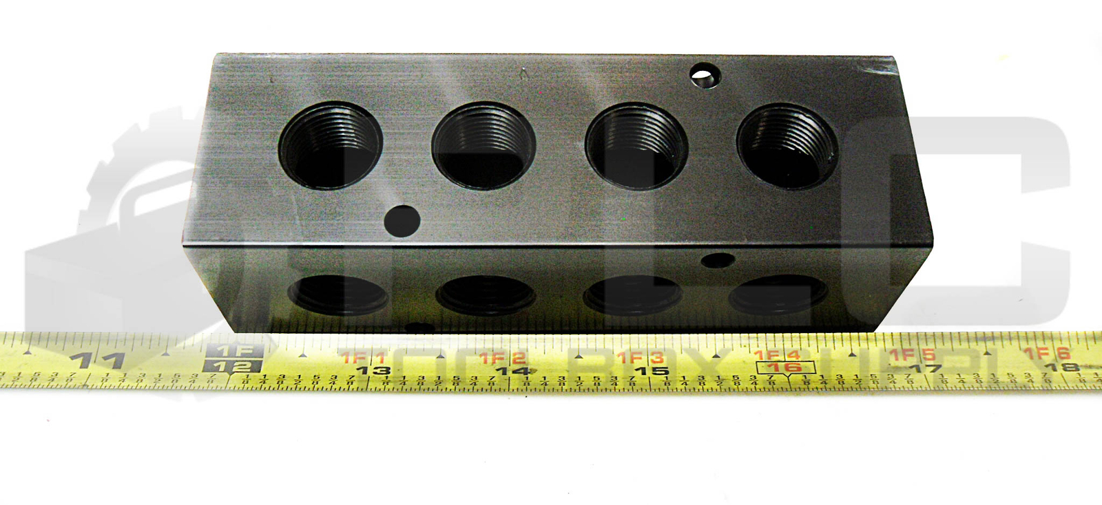 NEW ALUMITEC 90-AM-5-4 MANIFOLD (8) 3/8″ NPT PORT, (2) 1/2″ NPT PORT