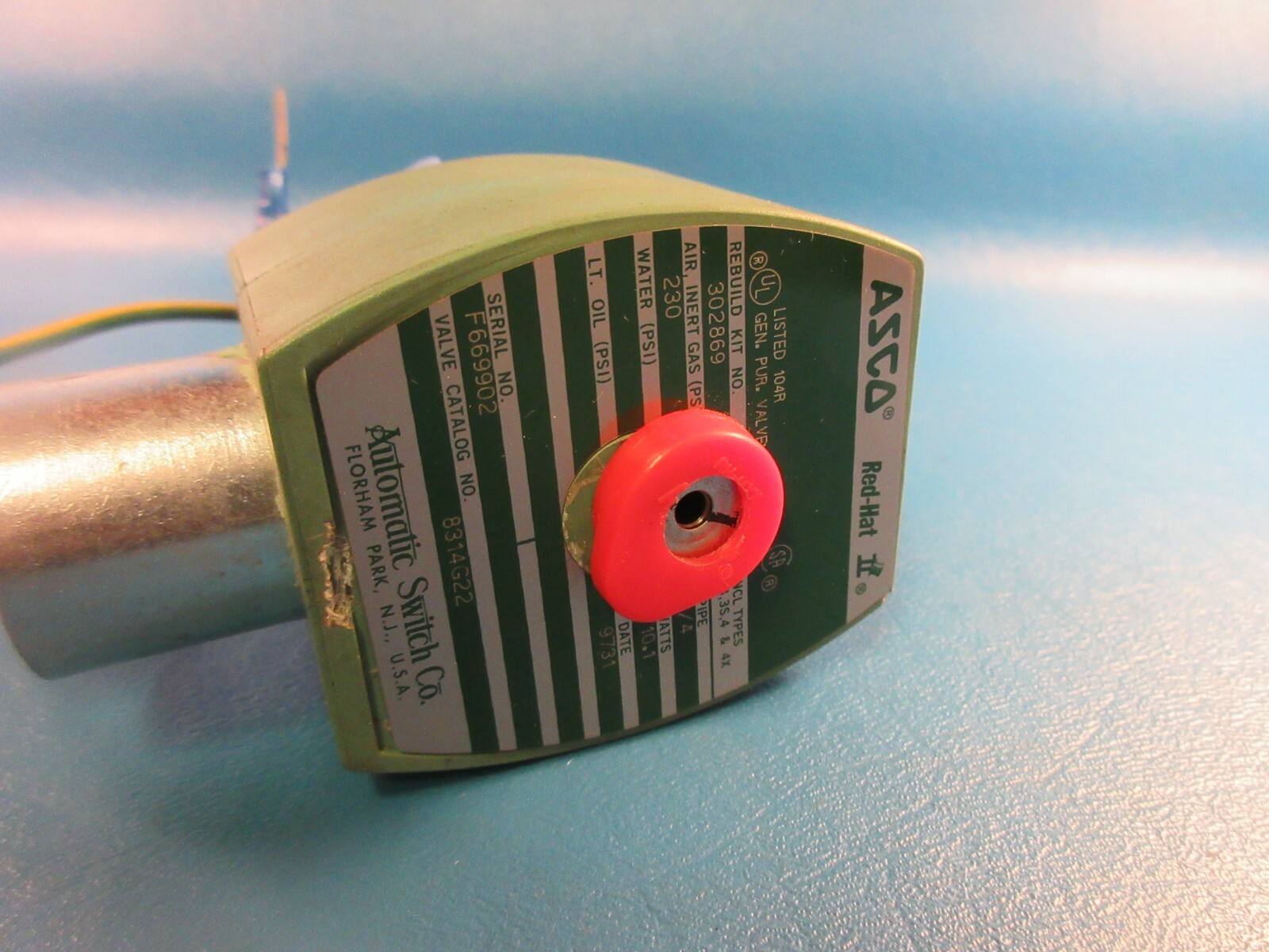 ASCO 8314 G22 Solenoid Valve, 1/4 Ports, 480/60, 440/50, 238610-088D Solenoid