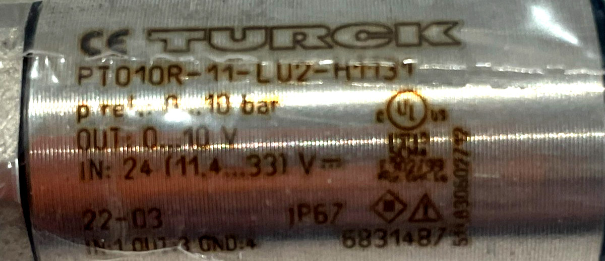 NEW TURCK PT010R-11-LU2-H1131 PRESSURE TRANSMITTER PT010R11LU2H1131