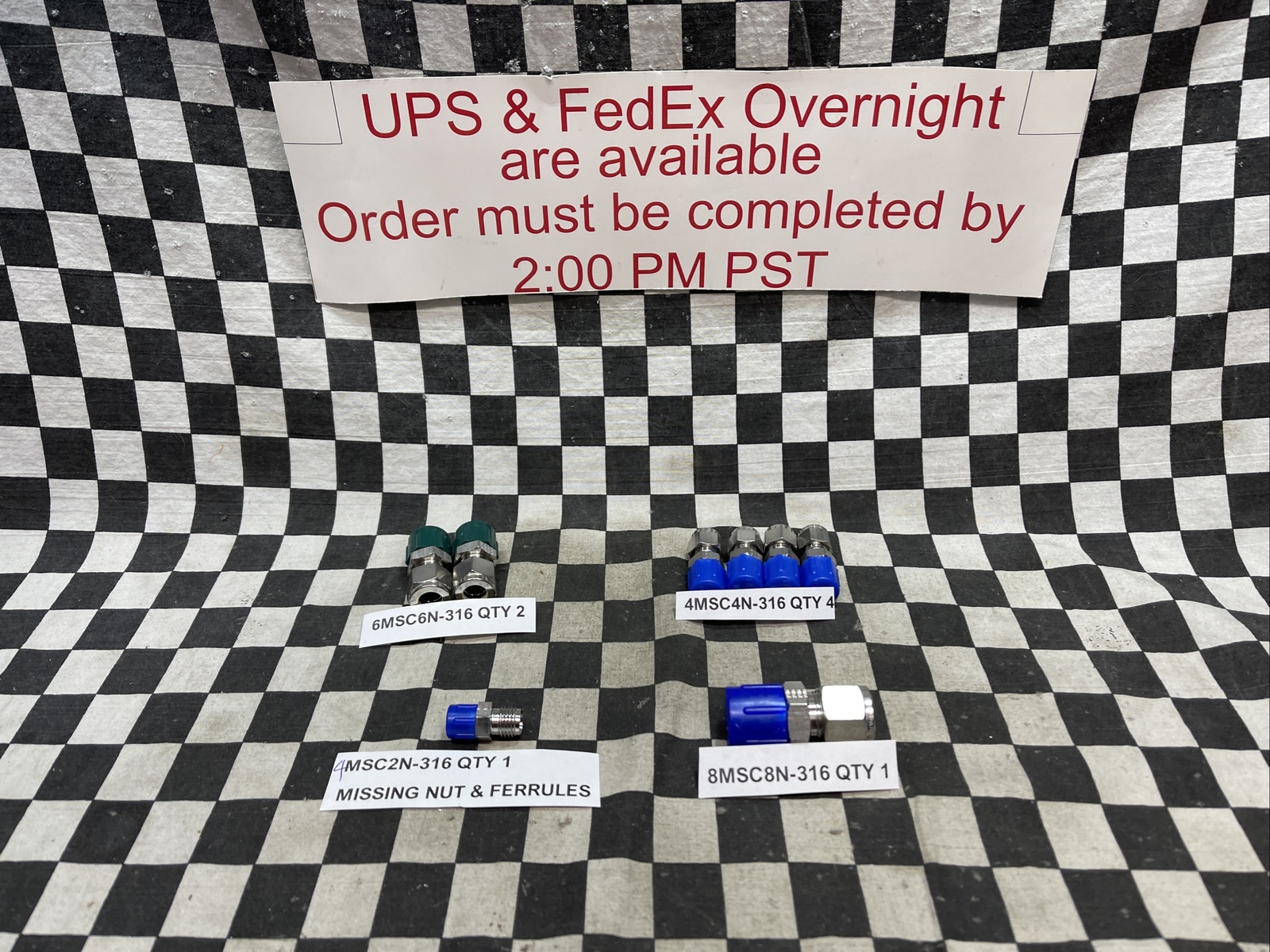PARKER MALE, 8MSC8N-316, 4MSC4N-316, 4MSC2N-316, 6MSC6N-316, LOT OF 8#1229V5