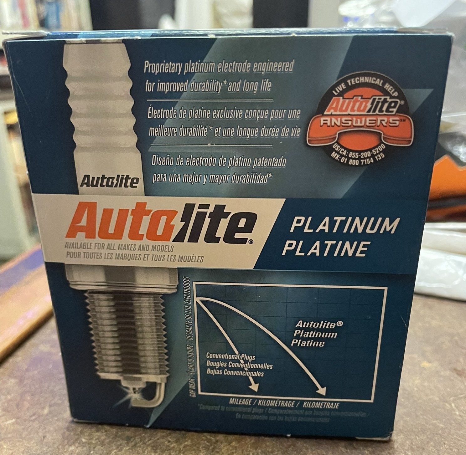 Pack of 4 – Autolite Platinum Spark Plugs – P/N:  AP5263 (NOS)