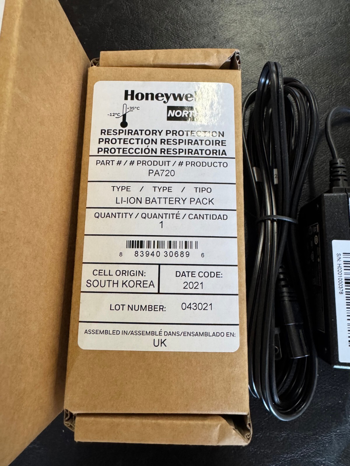 Honeywell North Battery Pack PA720 Battery Charger PA721 & Power cord