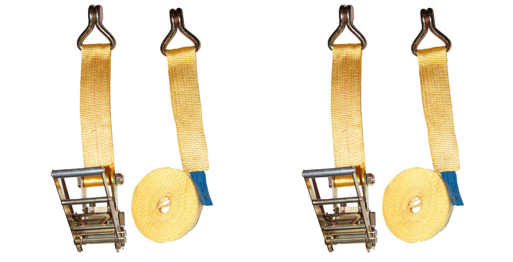 2 pack – 2″ x 27′ ft Tie Down Ratchet Strap Finger Wire J Hook Trailer Cargo