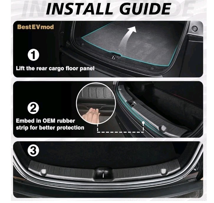 Rear Bumper Guard Protector for Tesla Model Y Juniper 2025 2026 Door Sill Cover
