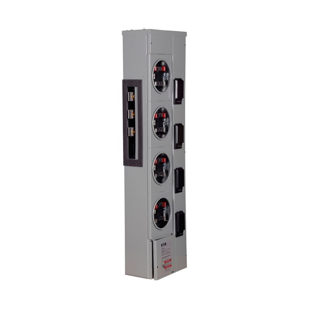 Eaton 125A 4 Four Socket Stack Meter 1MM412R 800 Amp 120/240 Single Phase