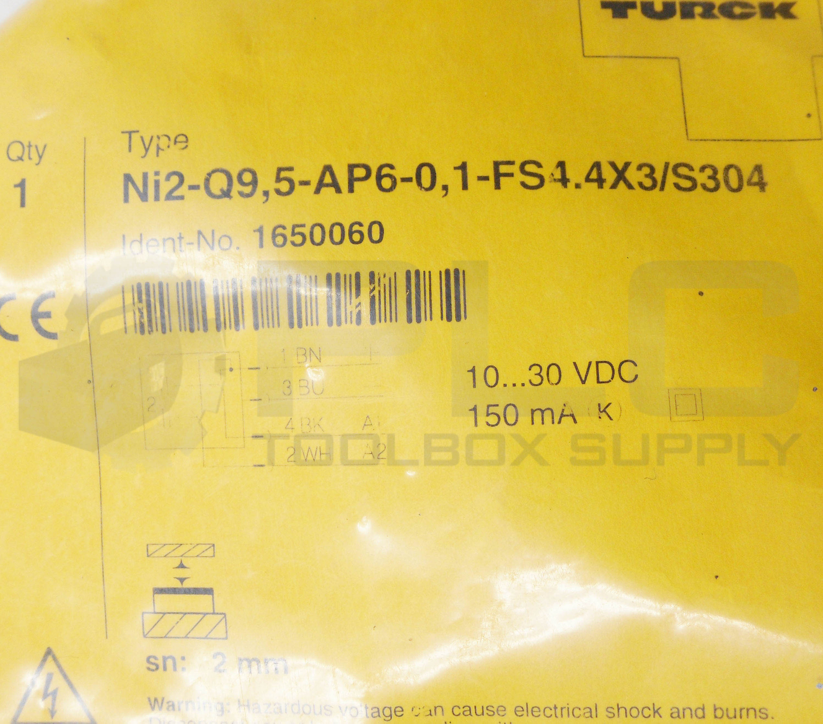 SEALED NEW TURCK NI2-Q9.5-AP6-0.1-FS4.4X3/S304 POSITION SENSOR 10-30VDC 1650060