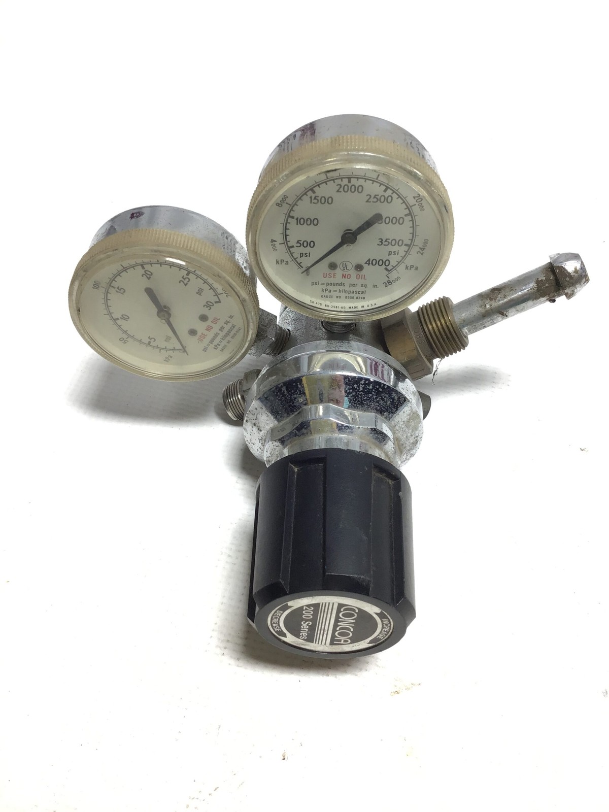 CONCOA 212 1351 Dual-Gauge Pressure Gas Regulator 30PSI 200kPa & 4000PSI 2800…