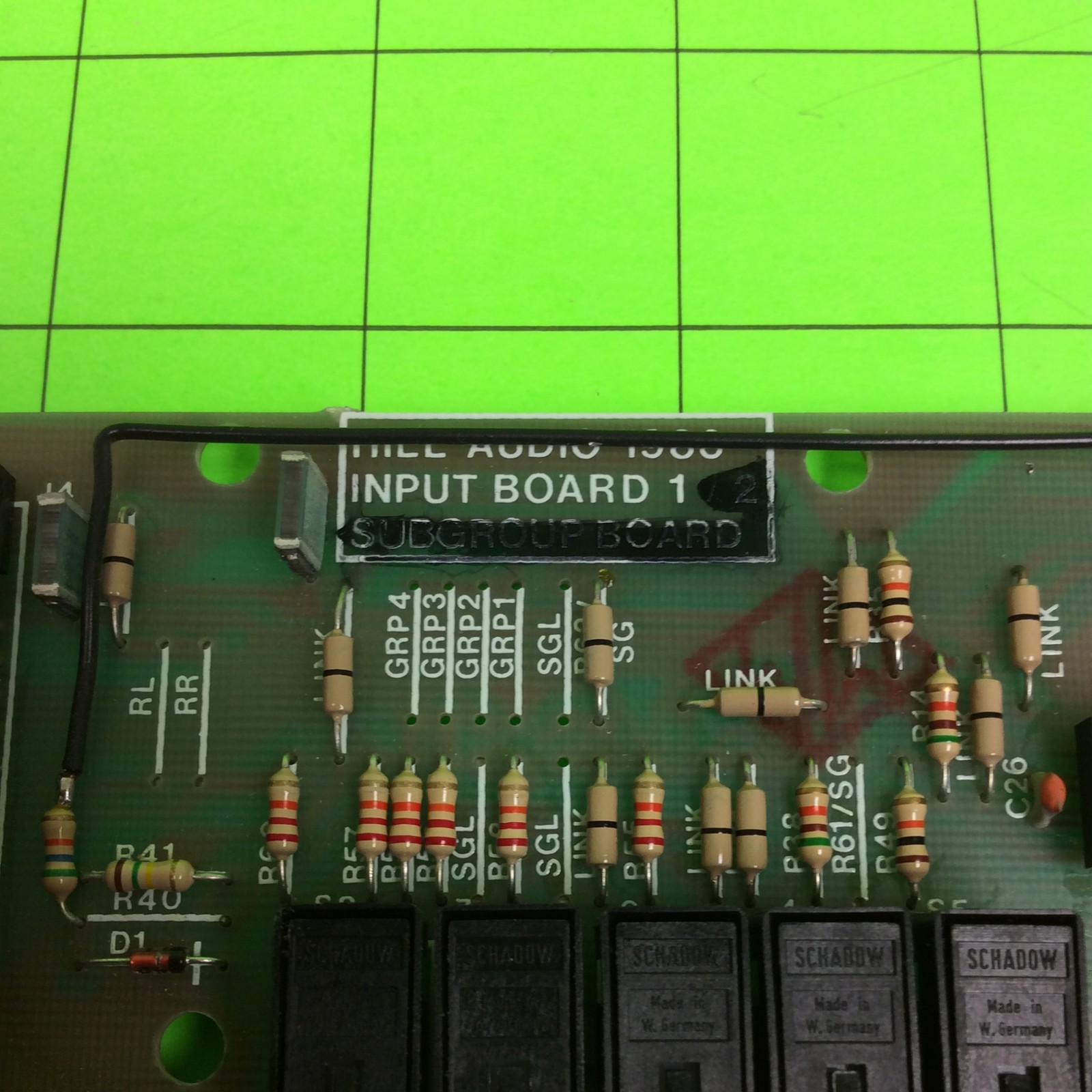 Hill MM1X Audio Mixer Input Board 1 (BROKEN Knob)
