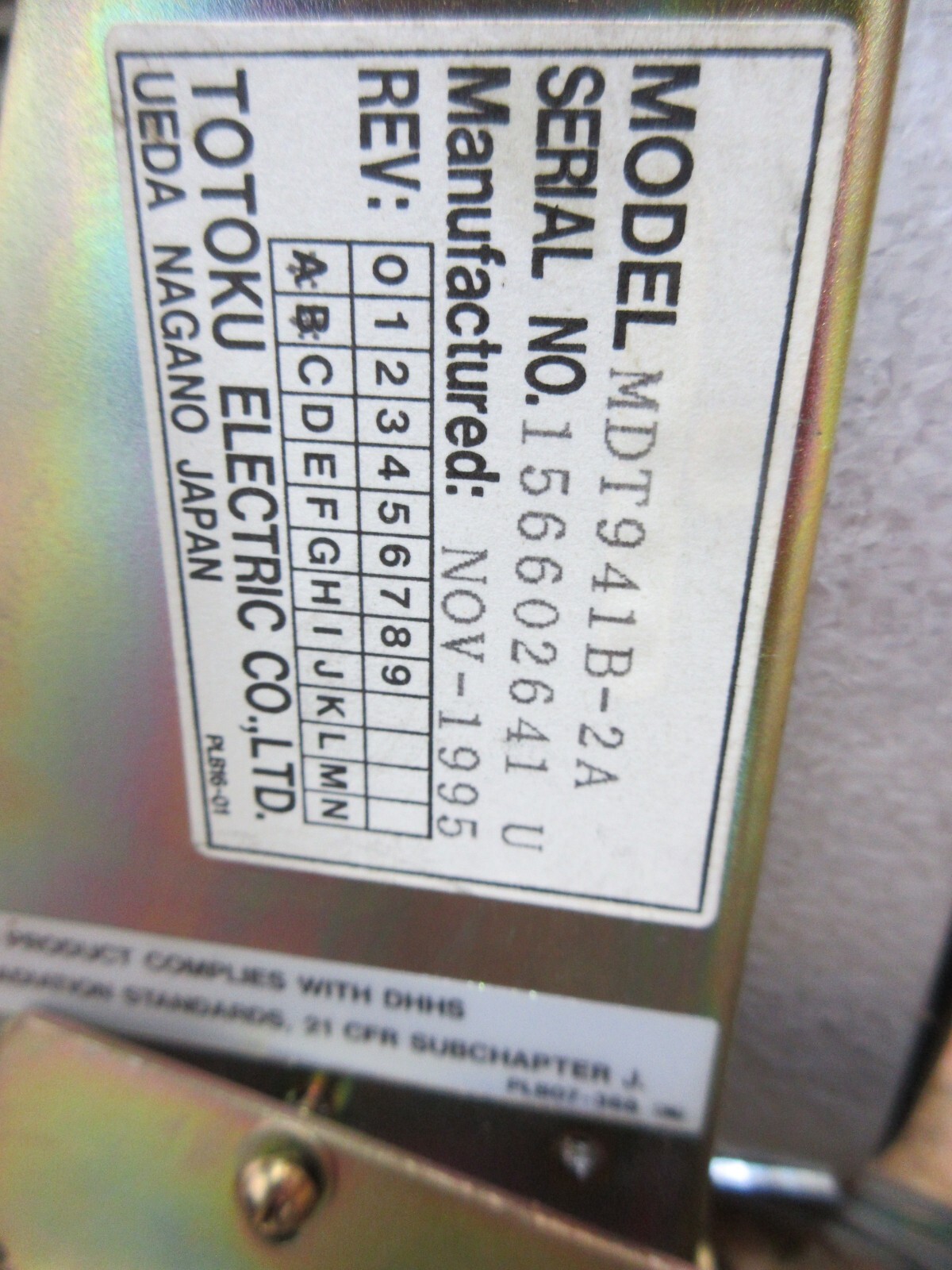 *SPECIAL* 1996 MORI SEIKI CL-25B TOTOKU CRT DISPLAY MONITOR MDT941B-2A WARRANTY