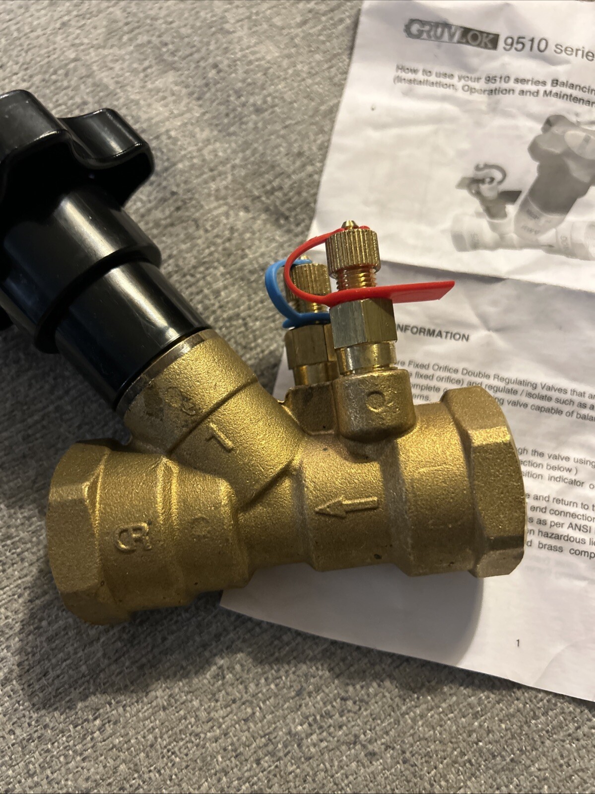 Gruvlok MBV-9510 Series 1 in. Sweat Brass Circuit Balancing Valve NEW /Italy
