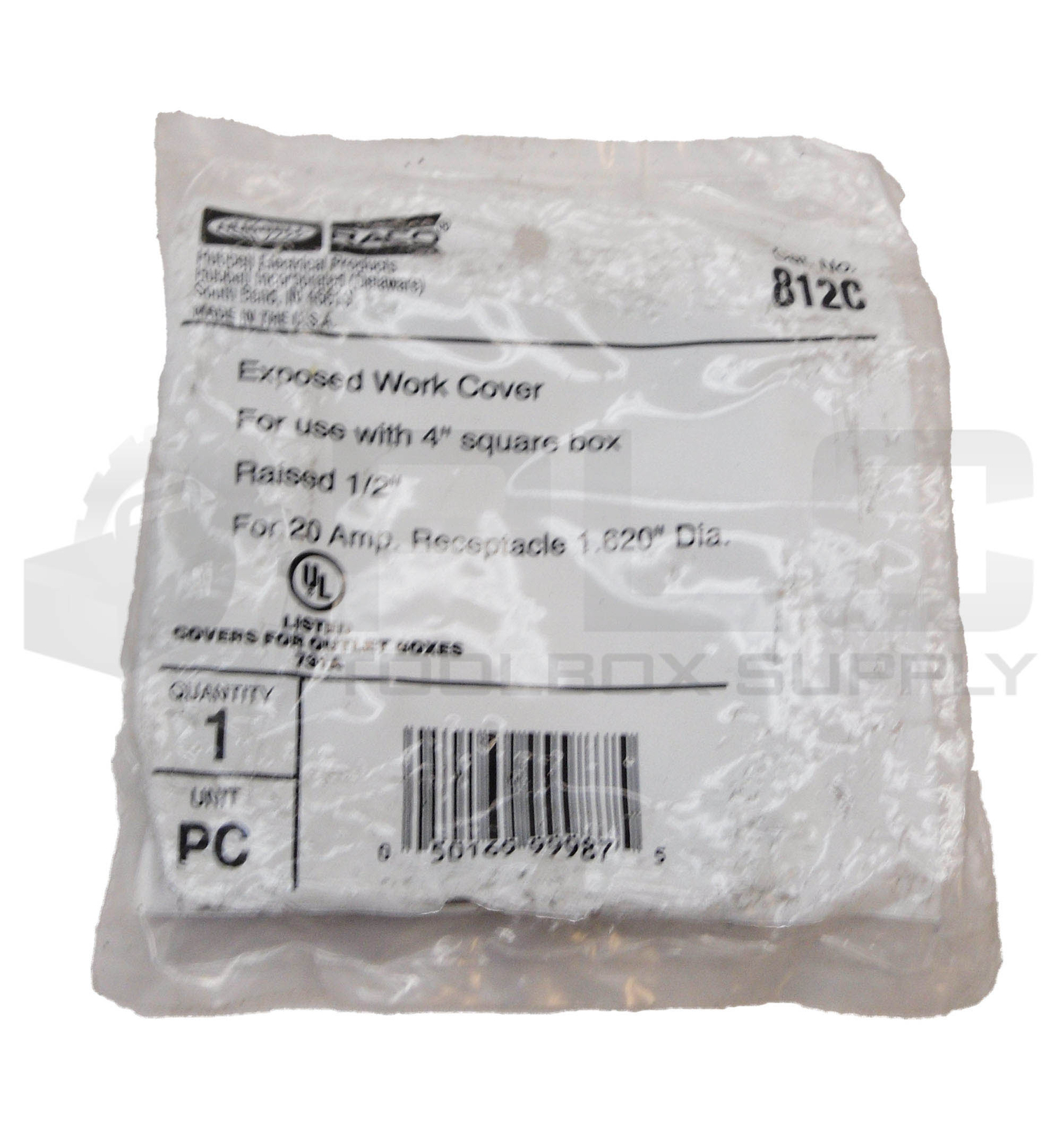LOT OF 3 SEALED NEW HUBBELL 812C EXPOSED WORK COVER 4″ 20A