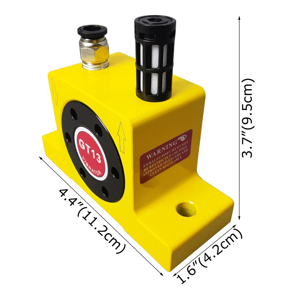 GT13 0.4in 1400N-3730N Pneumatic Air Turbo Vibrator 0.2MPa-0.6MPa Aluminum Alloy