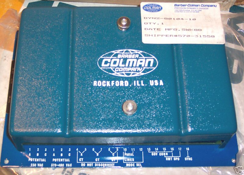 NOS ISOCHRONOUS DYN2-80104-10 BARBER COLMAN GOVERNOR LOAD SHARING CONTROL