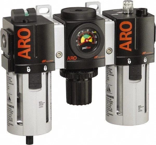 ARO C38341-800 FRL Filter Regulator Lubricator 1/2″ NPT Port 150 CFM 150 PSI