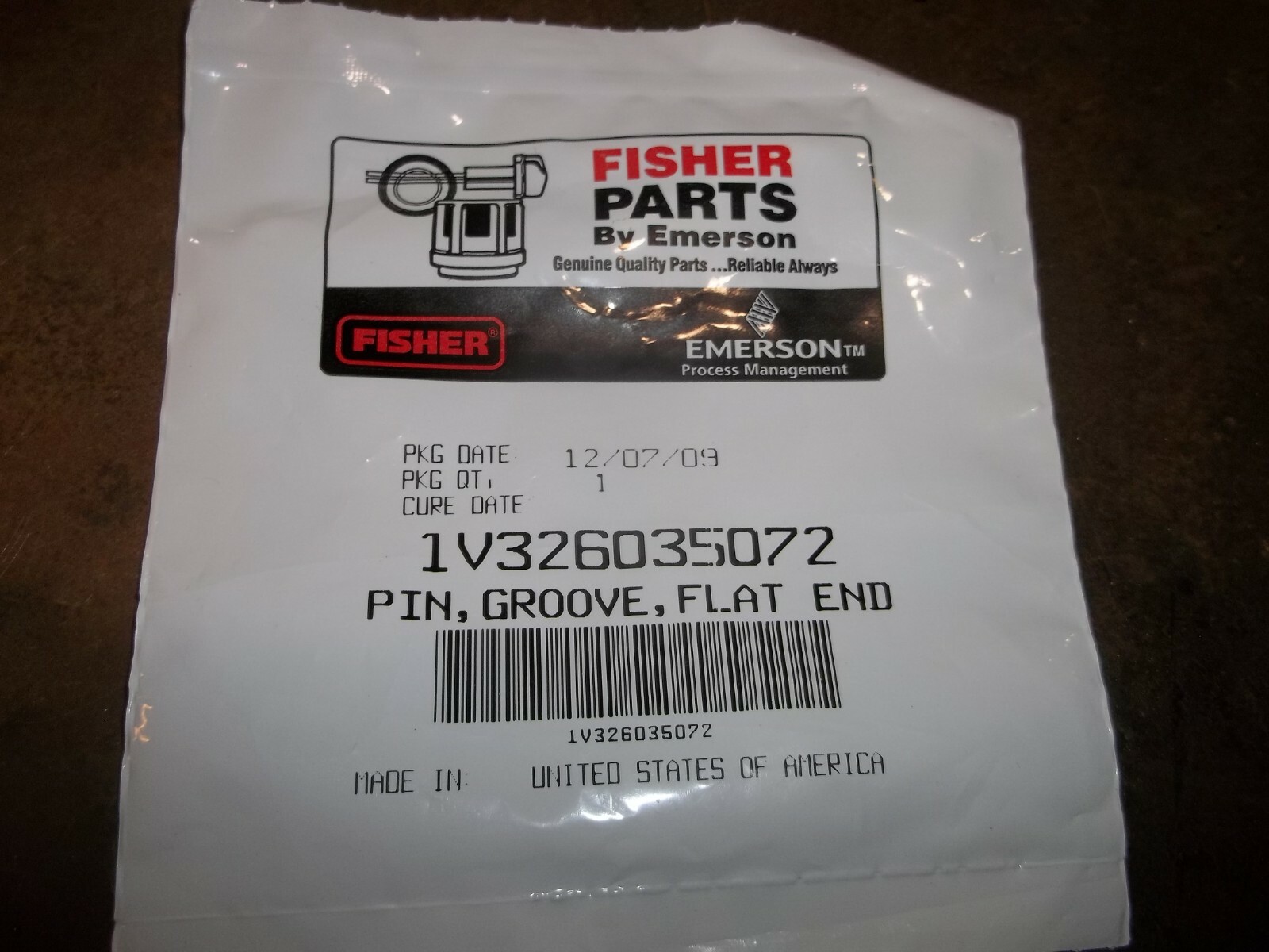 FISHER 1V326035072 PIN GROOVE FLAT END (BIN98)