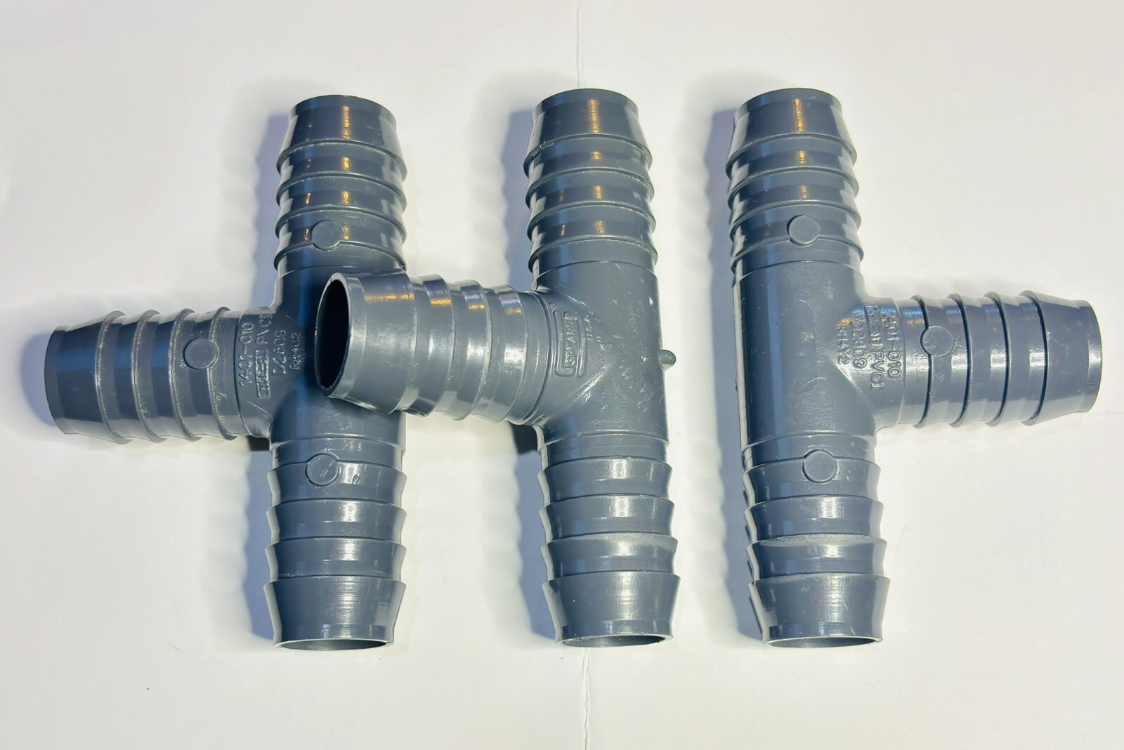 Spears USA 1″ PVC Barbed Insert Tee 1401-010 Barb Size, D2609 Gray – 3pc
