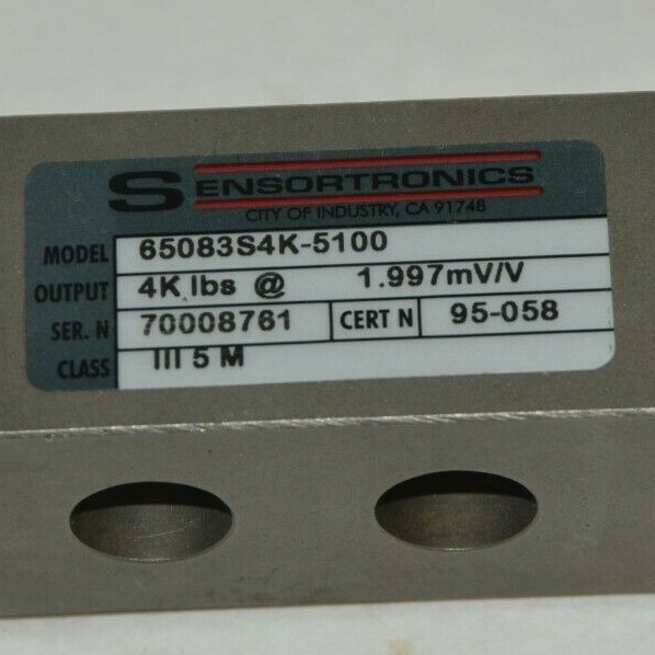 (NEW) SENSORTRONICS 65083S4K-5100 4k lbs @ 1.997mV/V Load Cell