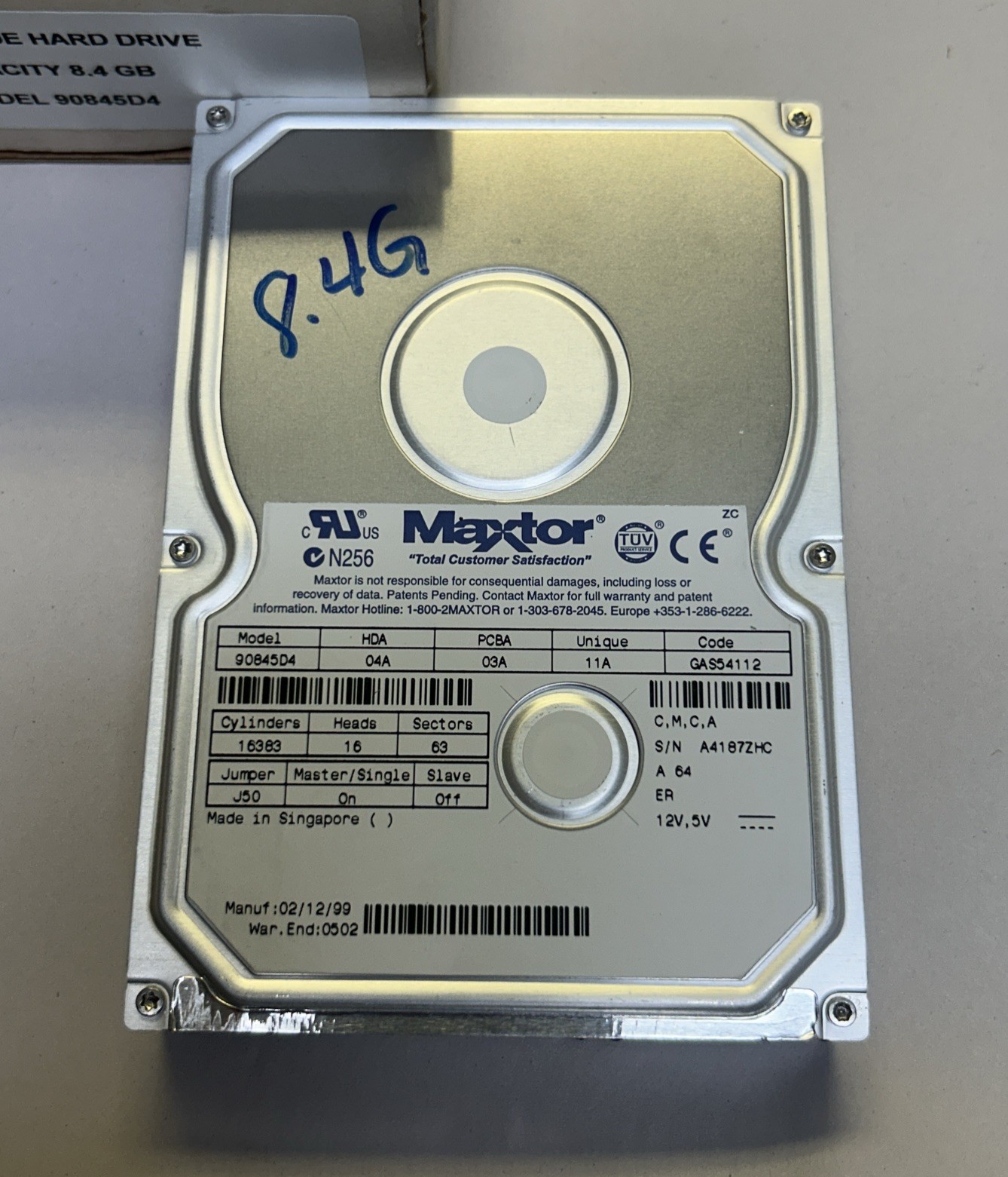 MAXTOR,90845D4,HARD DRIVE 8.4GB