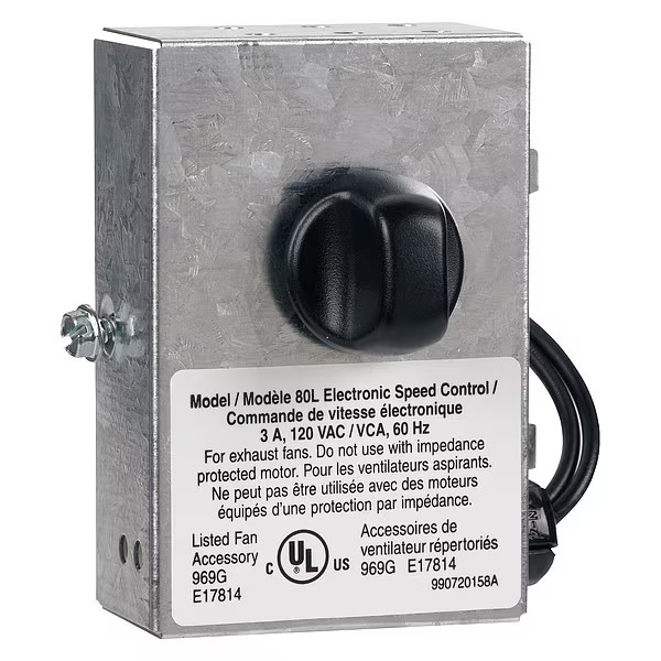 -Nutone Adj Speed Control,Unit Mount,120 V 80L -Nutone 80L 026715172269