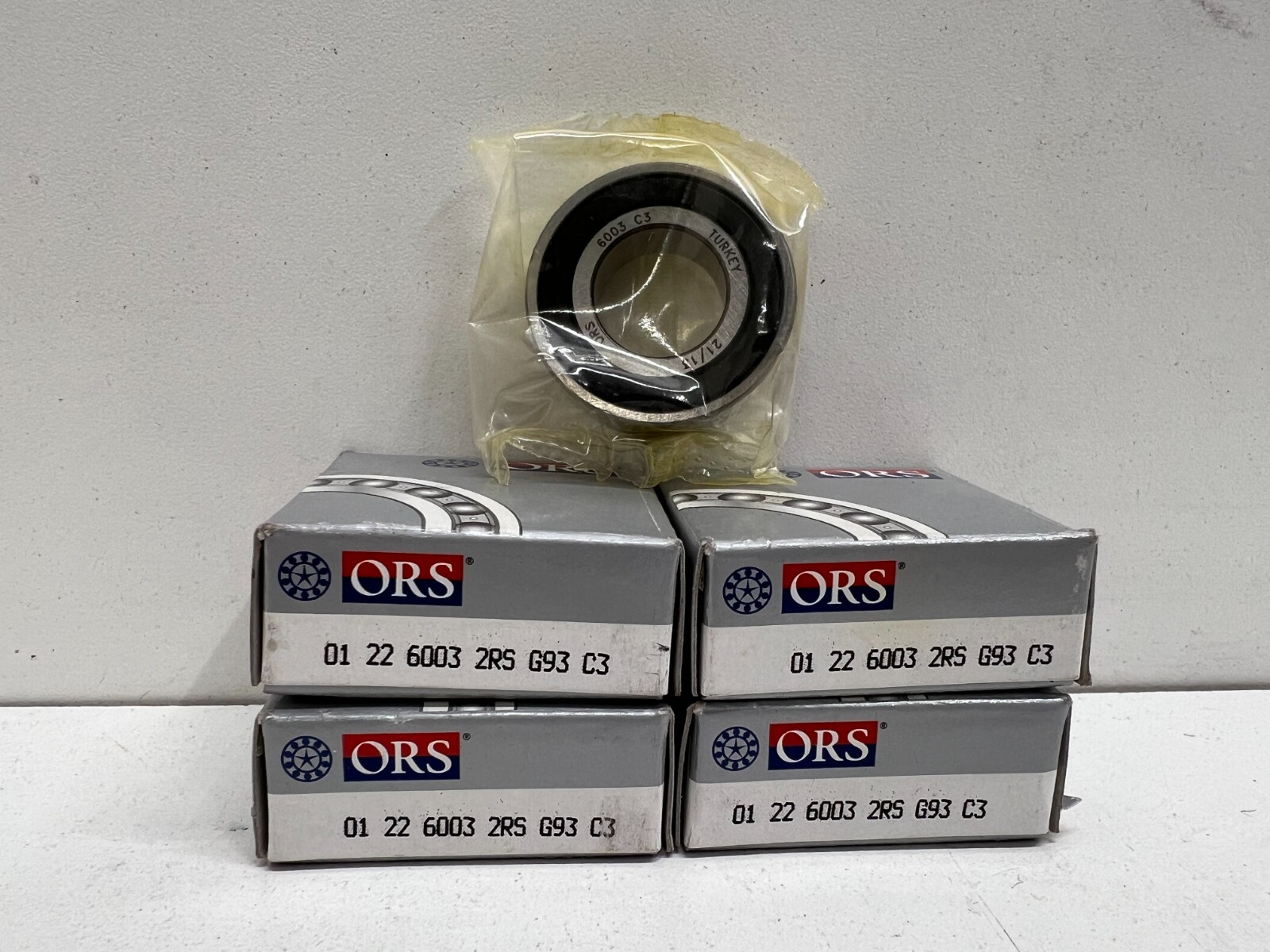 LOT OF (4) NEW OLD STOCK! ORS SEALED RADIAL BALL BEARINGS 6003-2RS-G93-C3