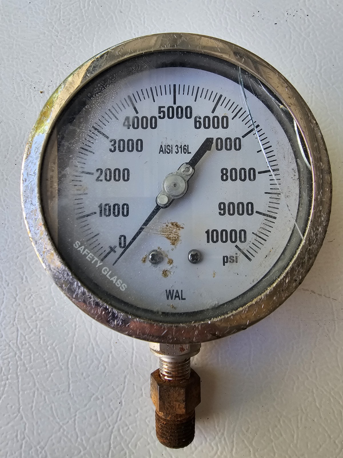 WAL AISI 316L 4.5″ Pressure Gauge 10,000 PSI